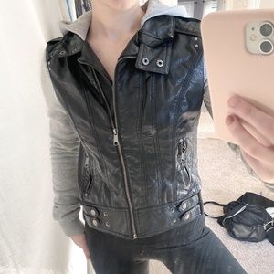 Leather & Sweatshirt Jacket